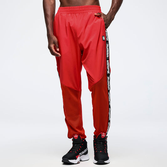 Eastern Flavor High Waisted Woven Track Pants With Mesh