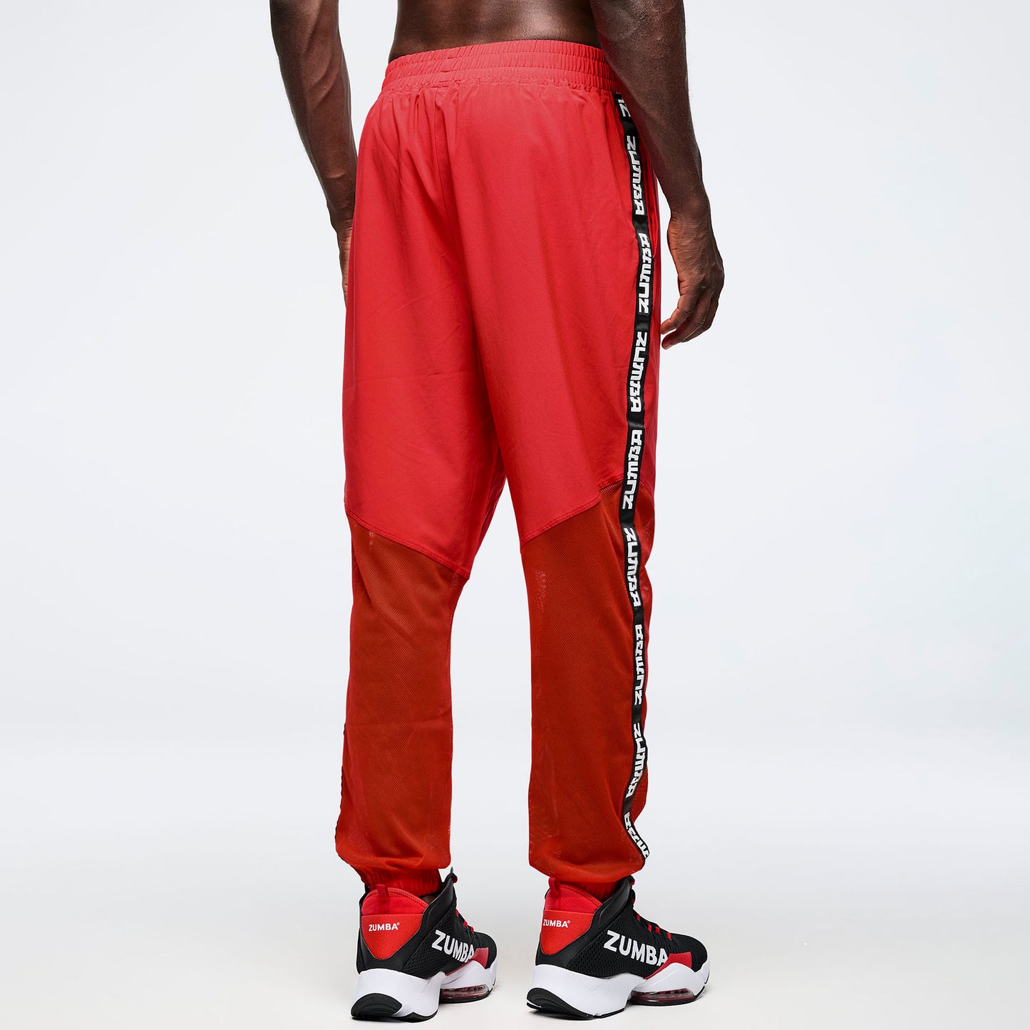 Eastern Flavor High Waisted Woven Track Pants With Mesh