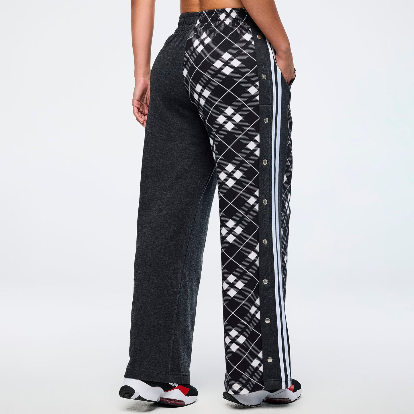 Eastern Flavor Wide Leg Pants With Wide Side Snap Placket