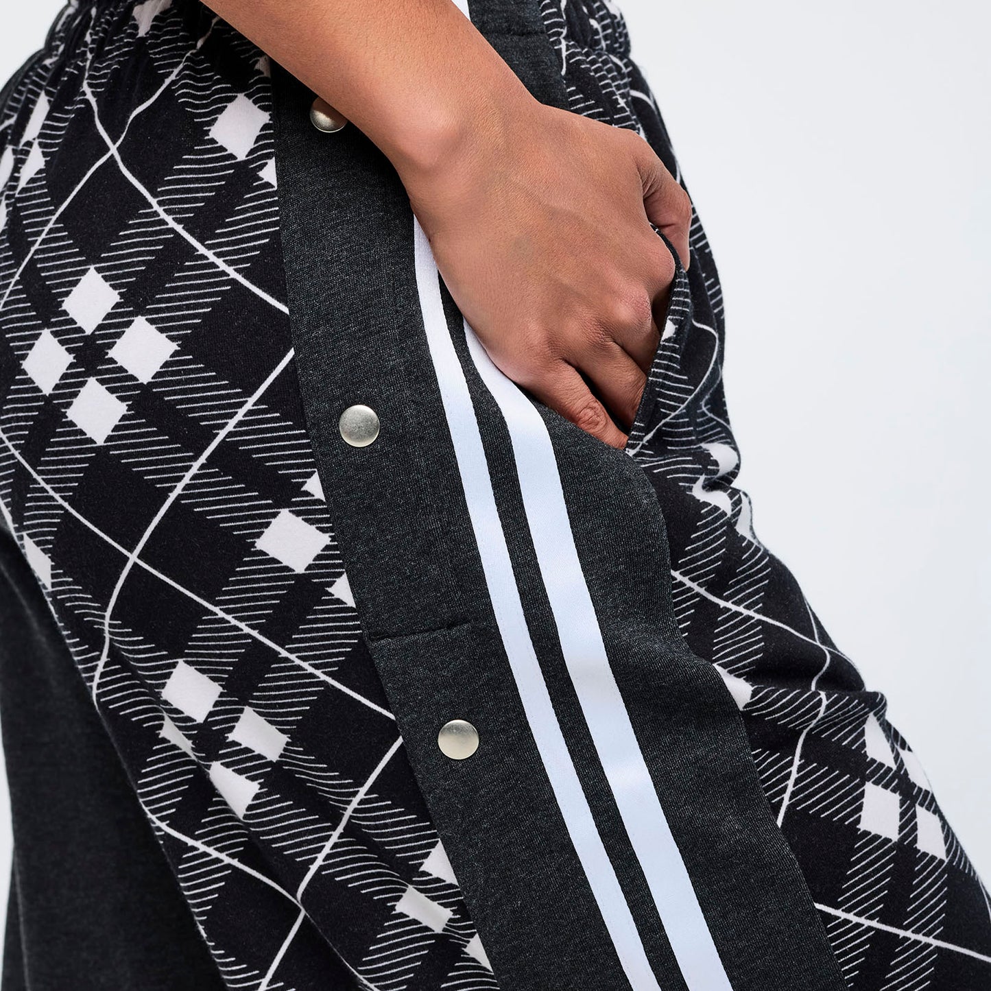 Eastern Flavor Wide Leg Pants With Wide Side Snap Placket