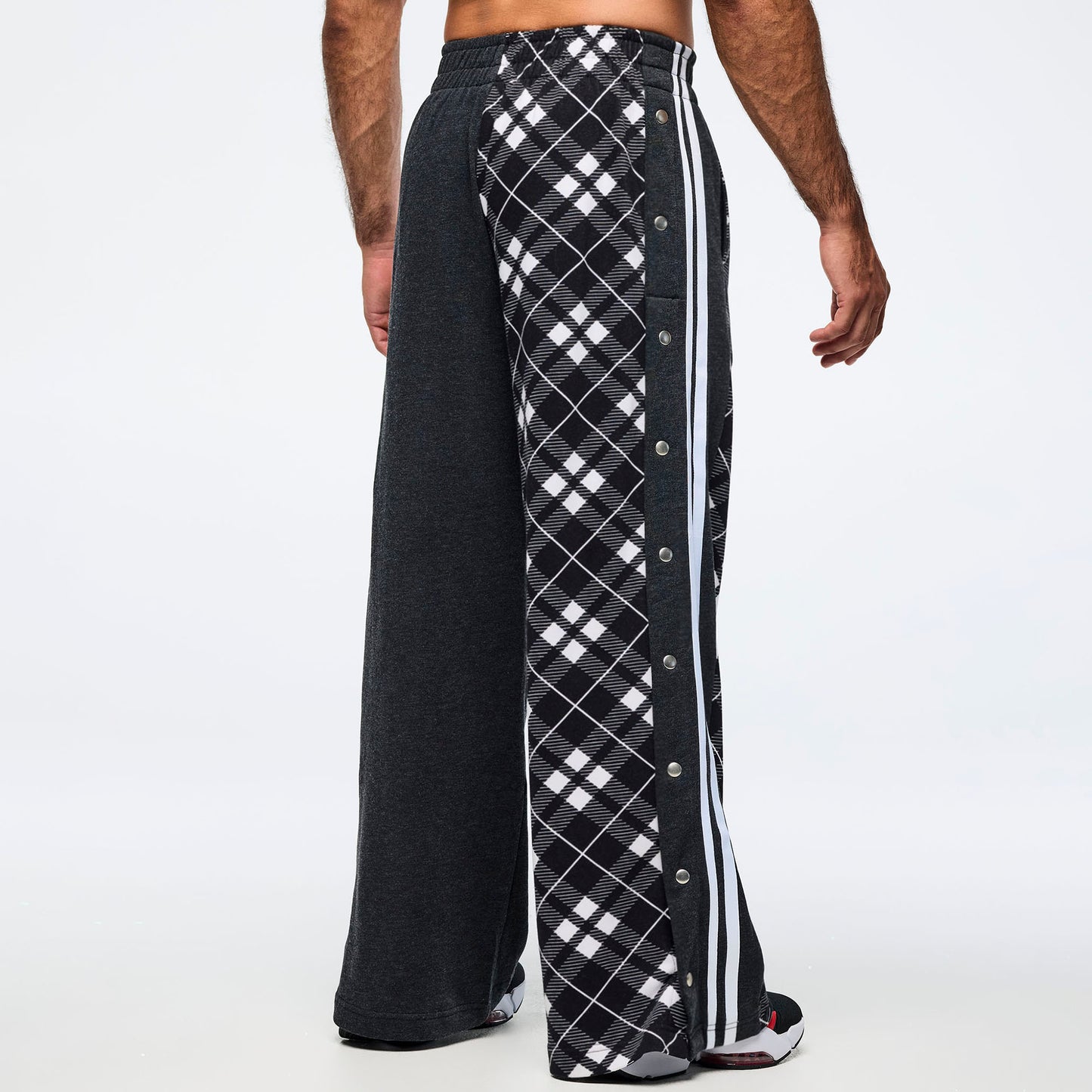 Eastern Flavor Wide Leg Pants With Wide Side Snap Placket