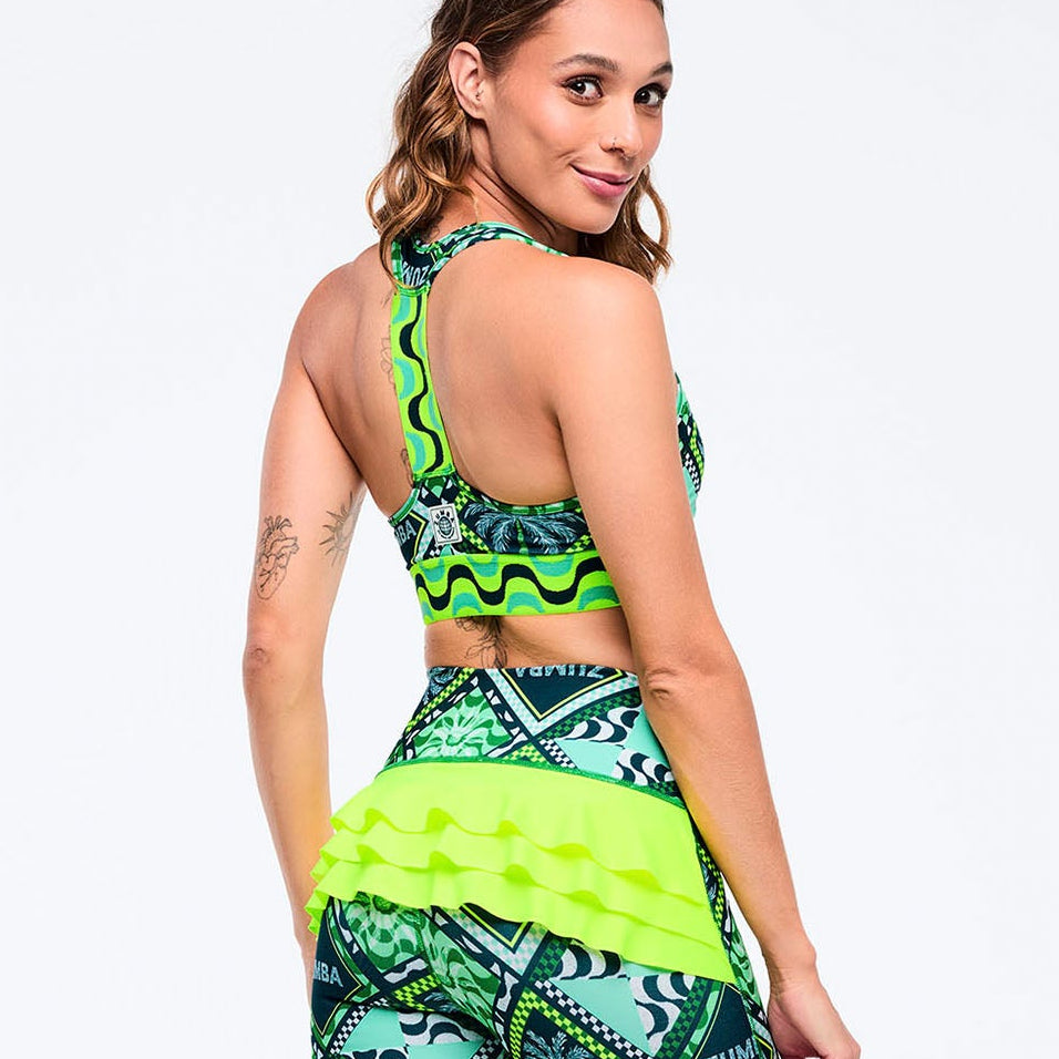 Latin Movement Z-Lift High Waisted Ruffle Back Ankle Leggings