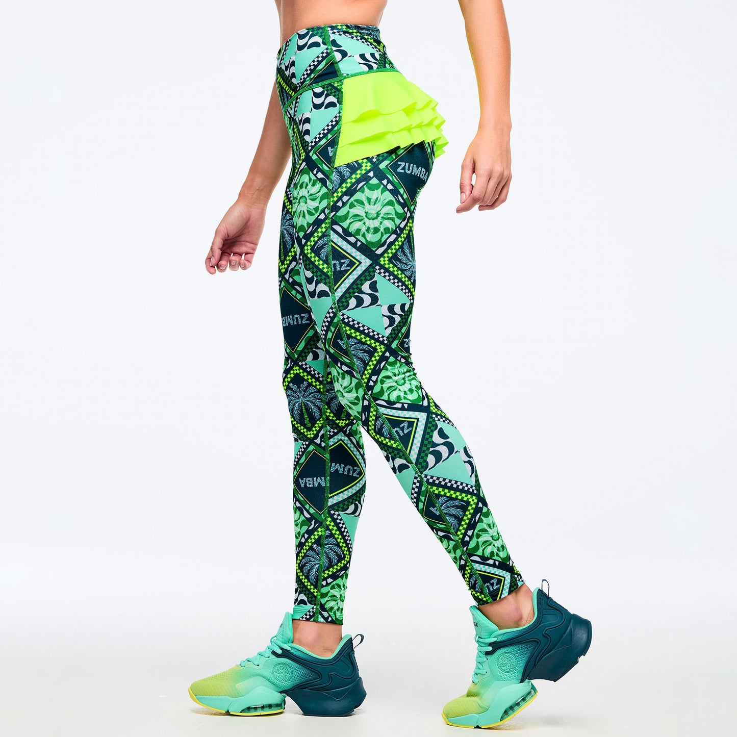 Latin Movement Z-Lift High Waisted Ruffle Back Ankle Leggings