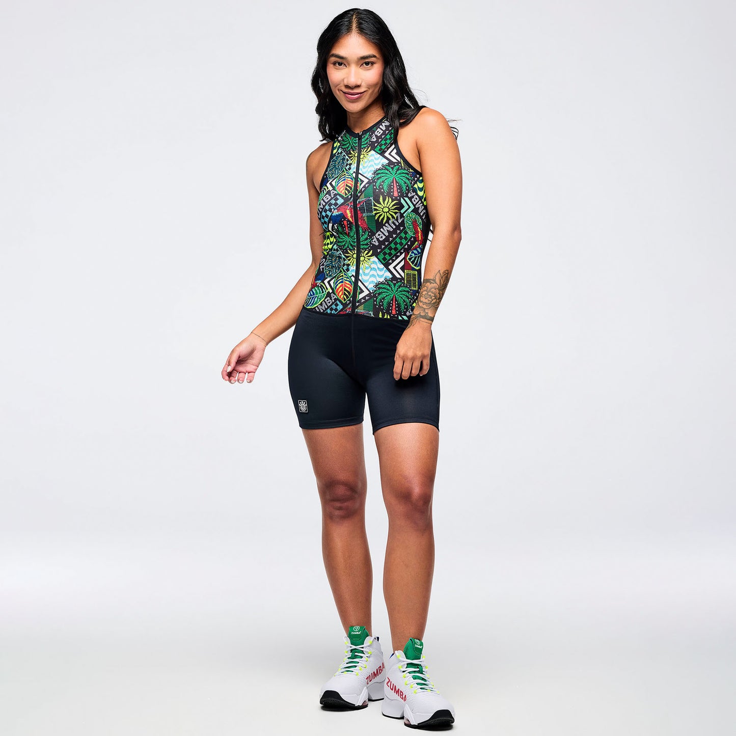 Latin Movement Z-Lift Bodysuit With Mesh Back