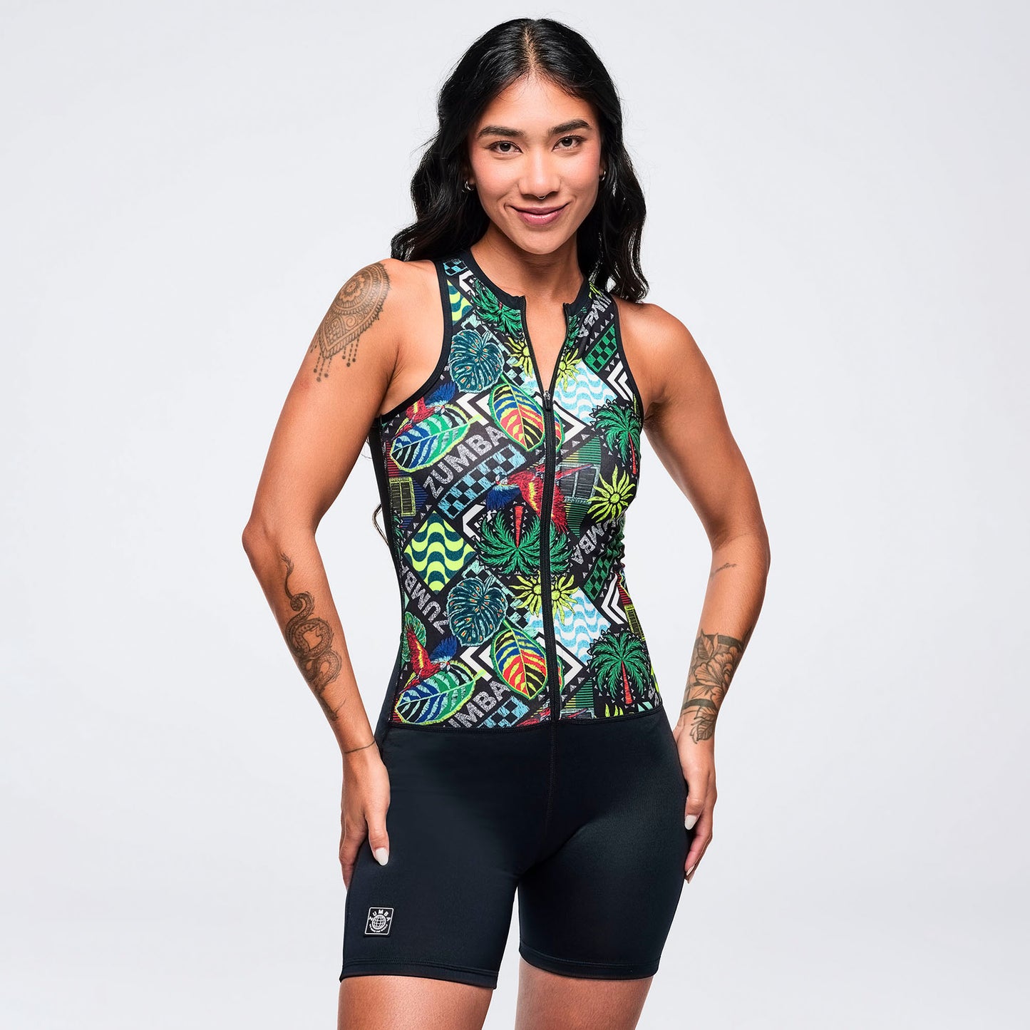 Latin Movement Z-Lift Bodysuit With Mesh Back