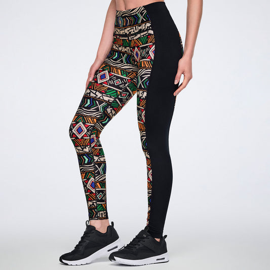 Wildbeat High Waisted Ankle Leggings - Tan/Orange