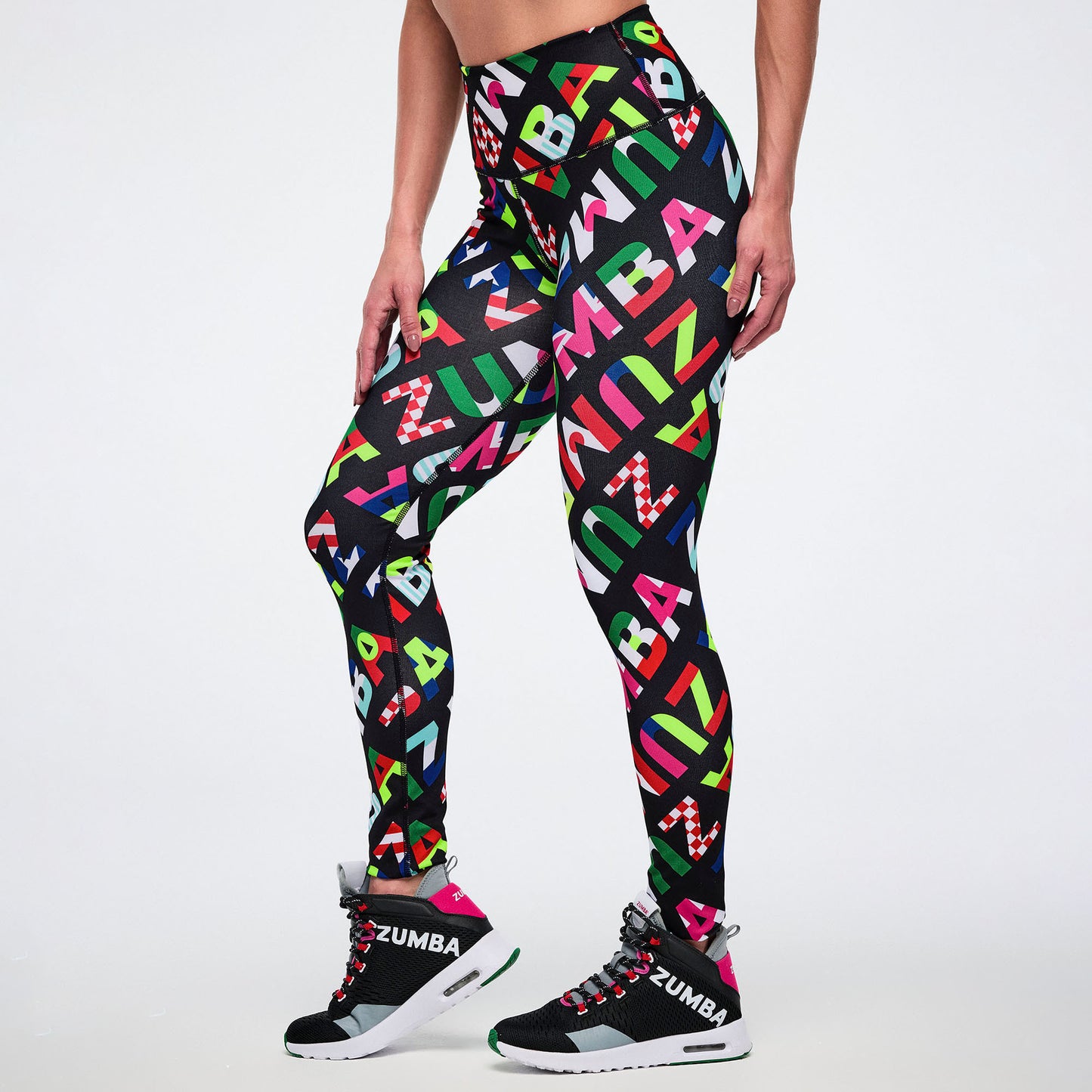 Worldwide Z-Lift High Waisted Ankle Leggings - Black/Red