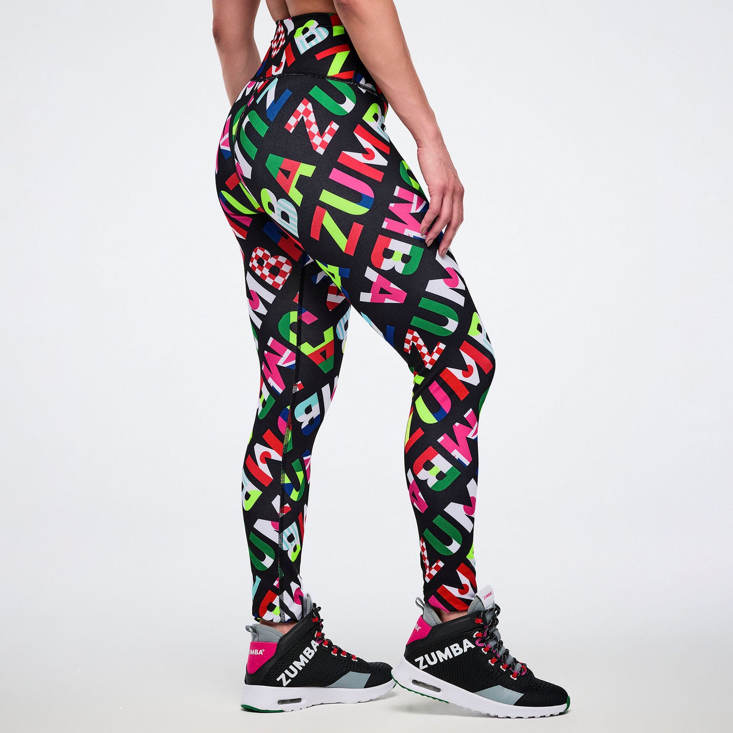 Worldwide Z-Lift High Waisted Ankle Leggings - Black/Red