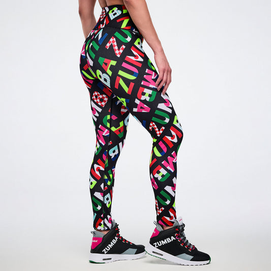 Worldwide Z-Lift High Waisted Ankle Leggings - Black/Red