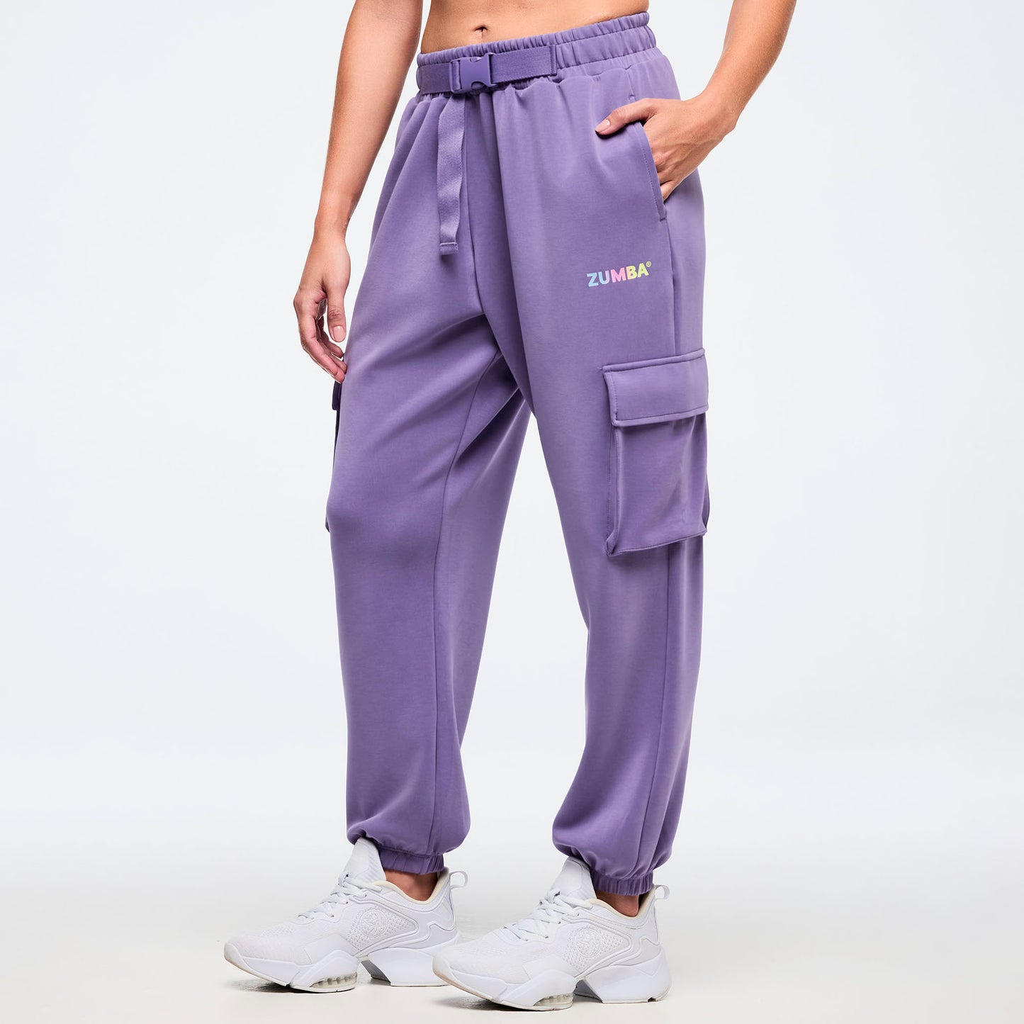 Pastel Modal Slouch Cargo Pants With Belt