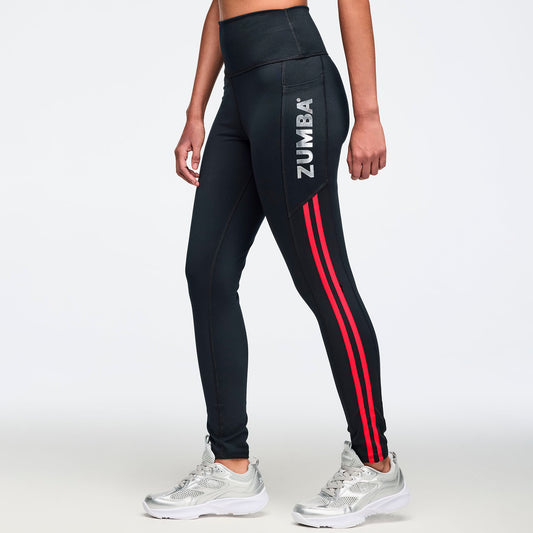 Zumba® 25 High Rise Ankle Leggings - Bold Black