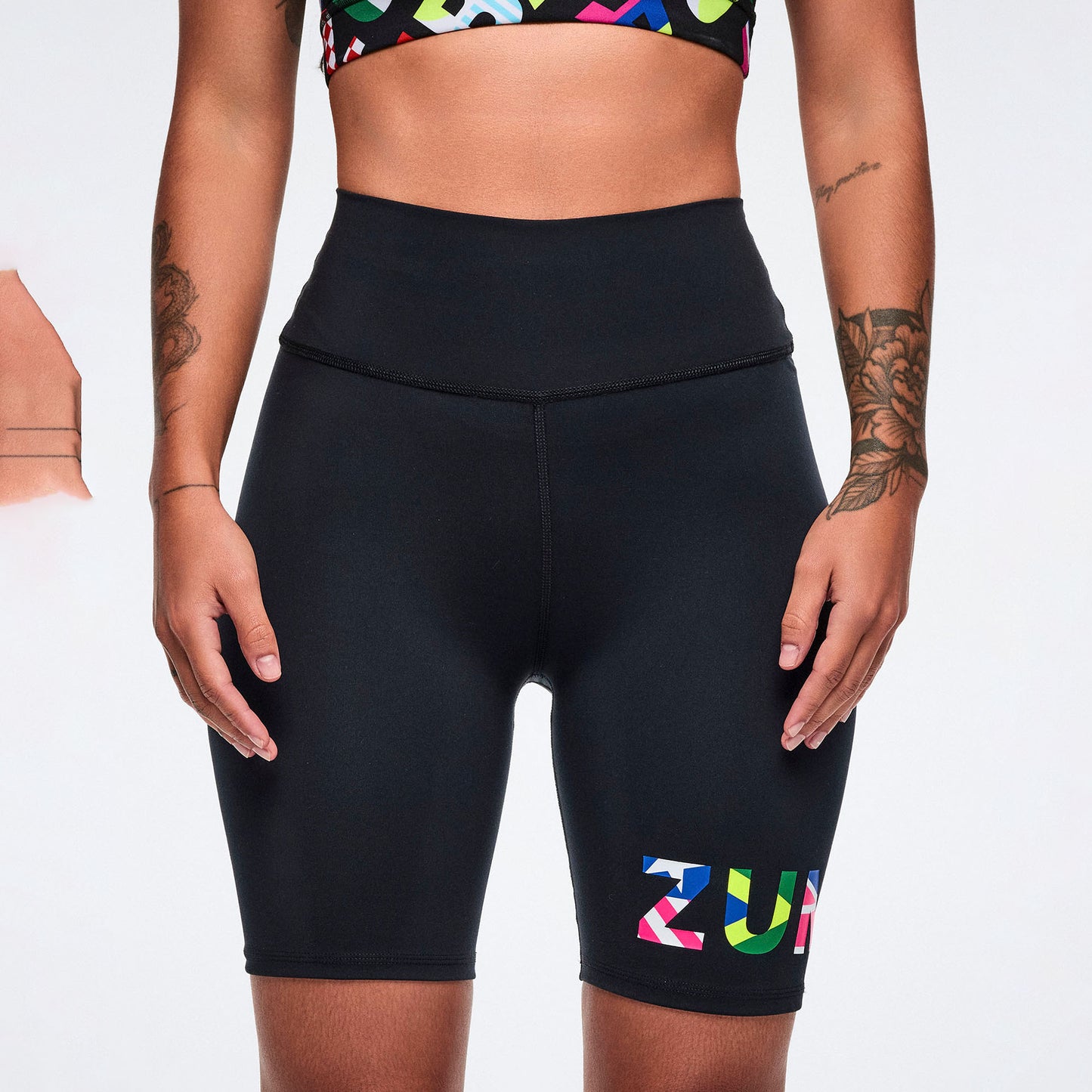 Worldwide High Waisted Biker Shorts - Black