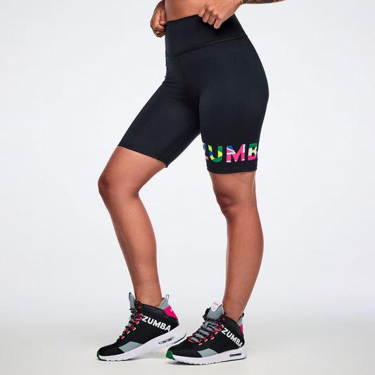 Worldwide High Waisted Biker Shorts - Black