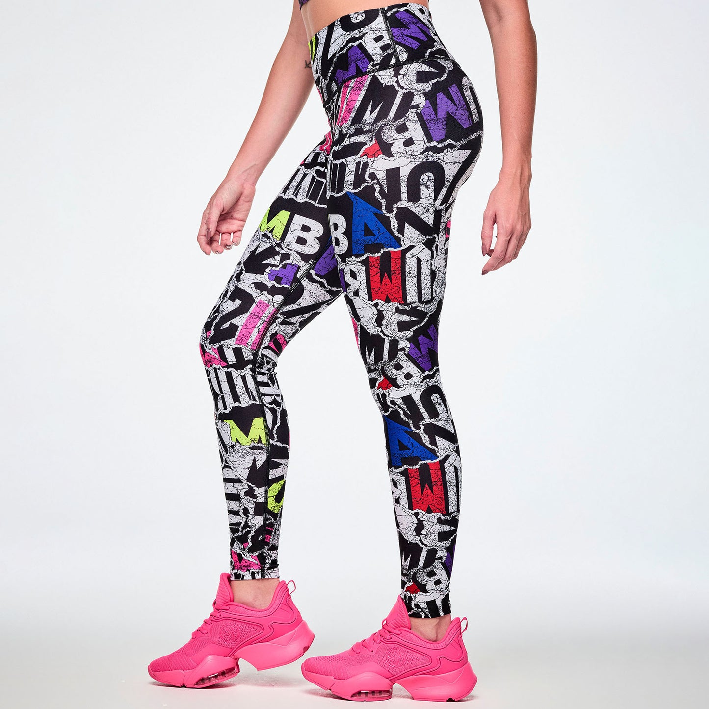 Rock 'n' Roll High Waisted Ankle Legging - Black/White