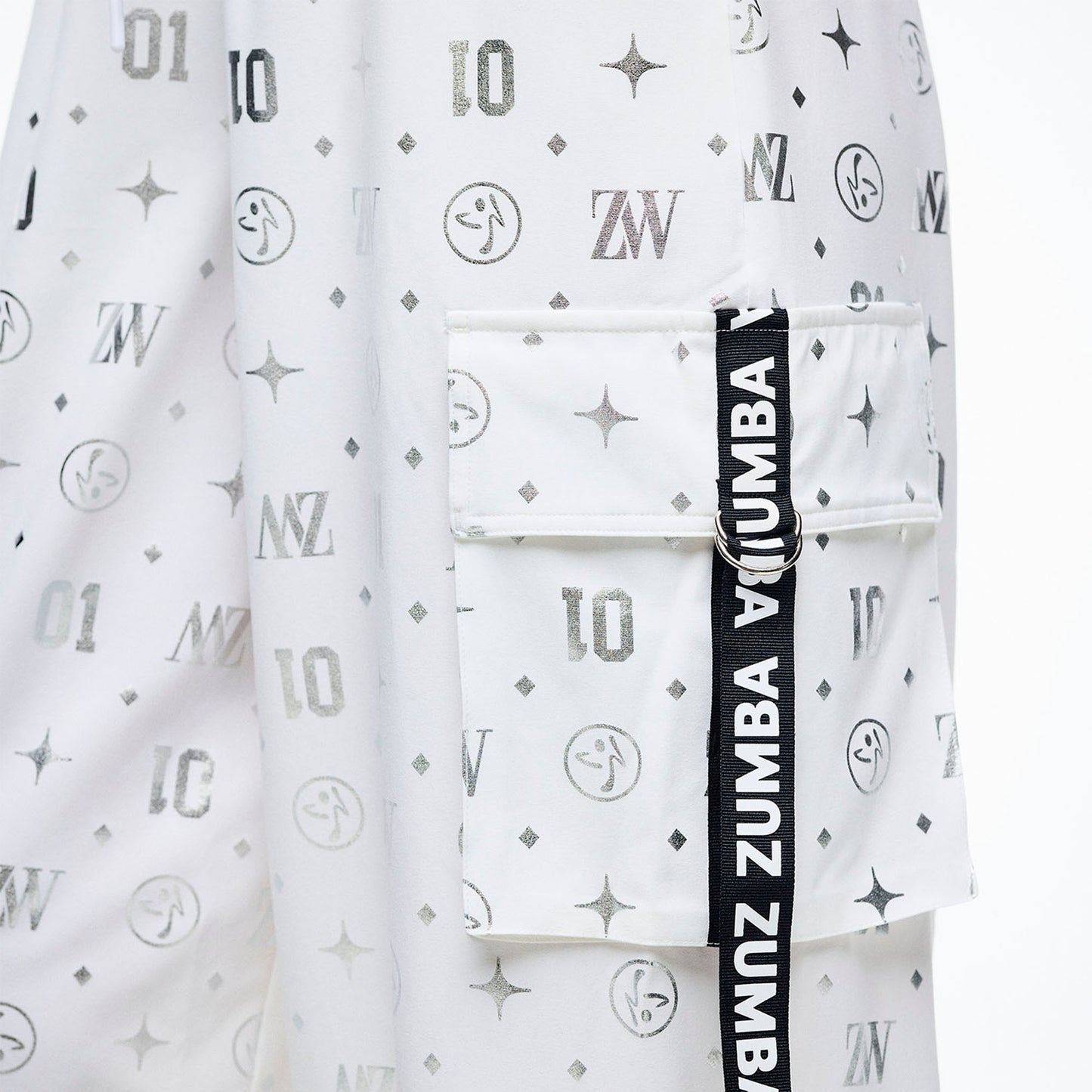Dale-Z Parachute Cargo Pants - White/Silver