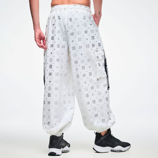 Dale-Z Parachute Cargo Pants - White/Silver