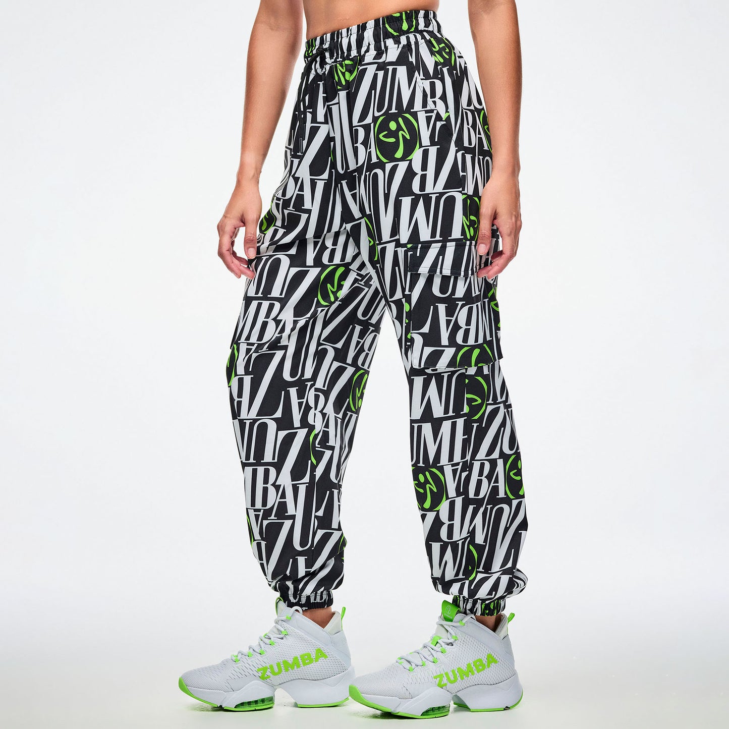 Dale-Z Parachute Cargo Pants - Black/White