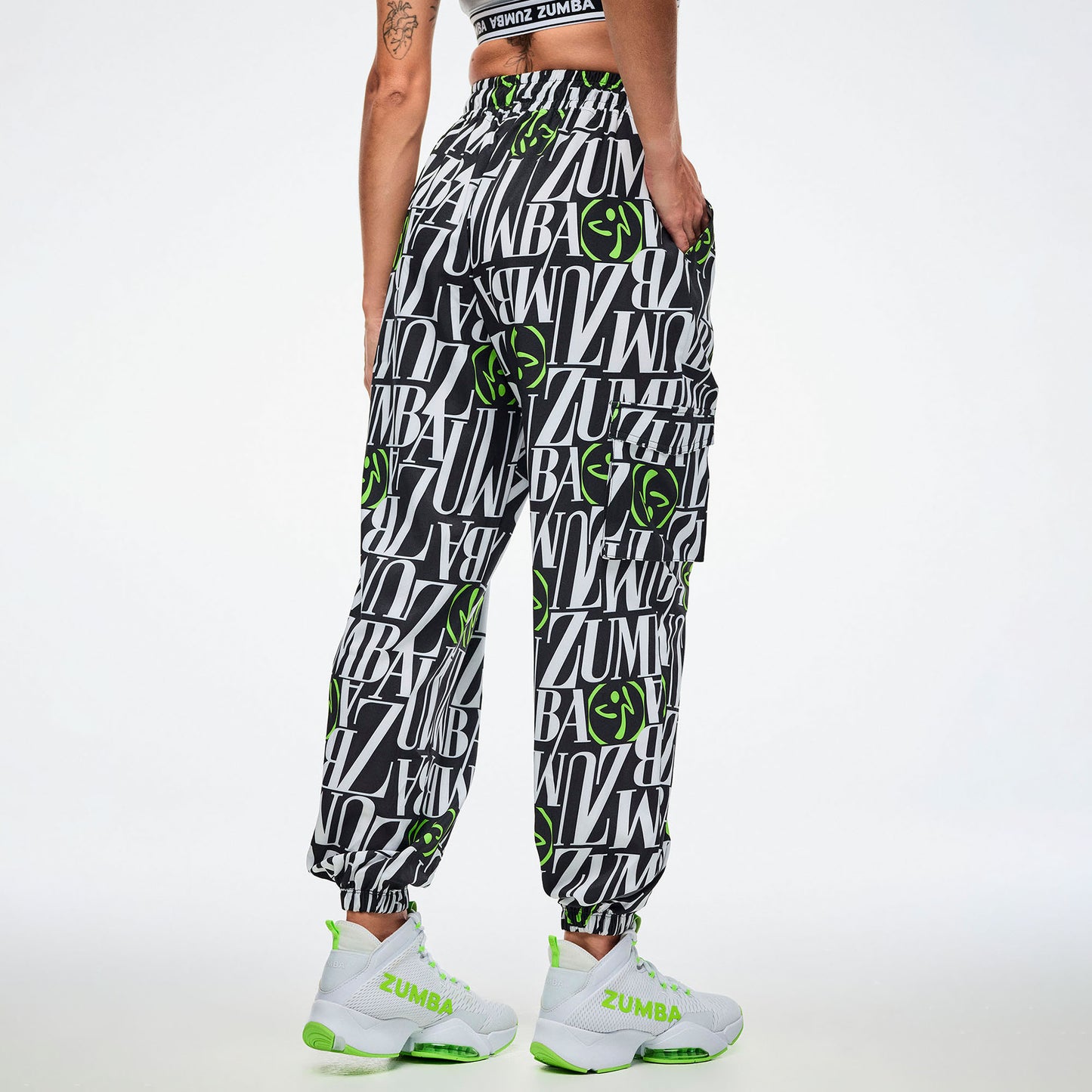 Dale-Z Parachute Cargo Pants - Black/White