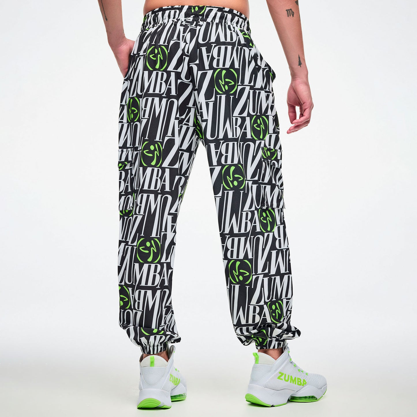 Dale-Z Parachute Cargo Pants - Black/White