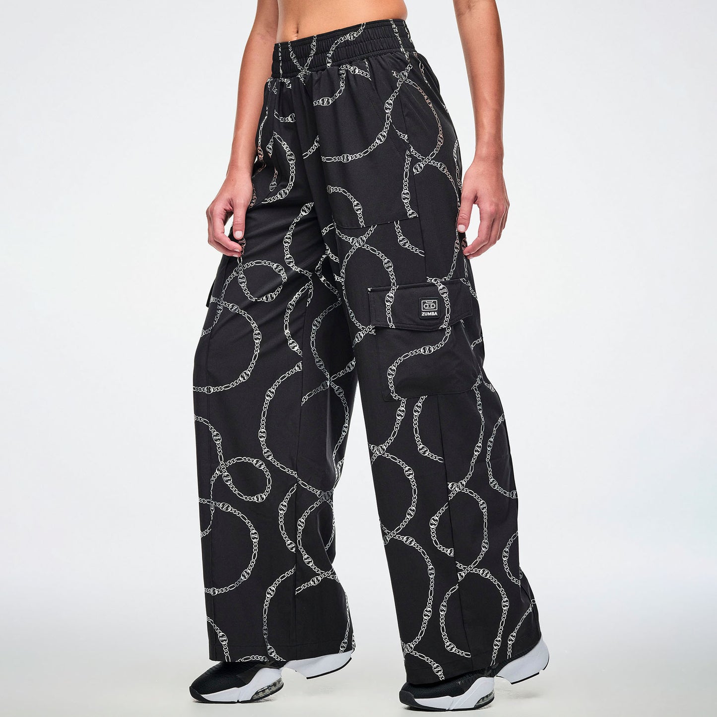 Dale-Z Woven Cargo Pants - Black/Silver