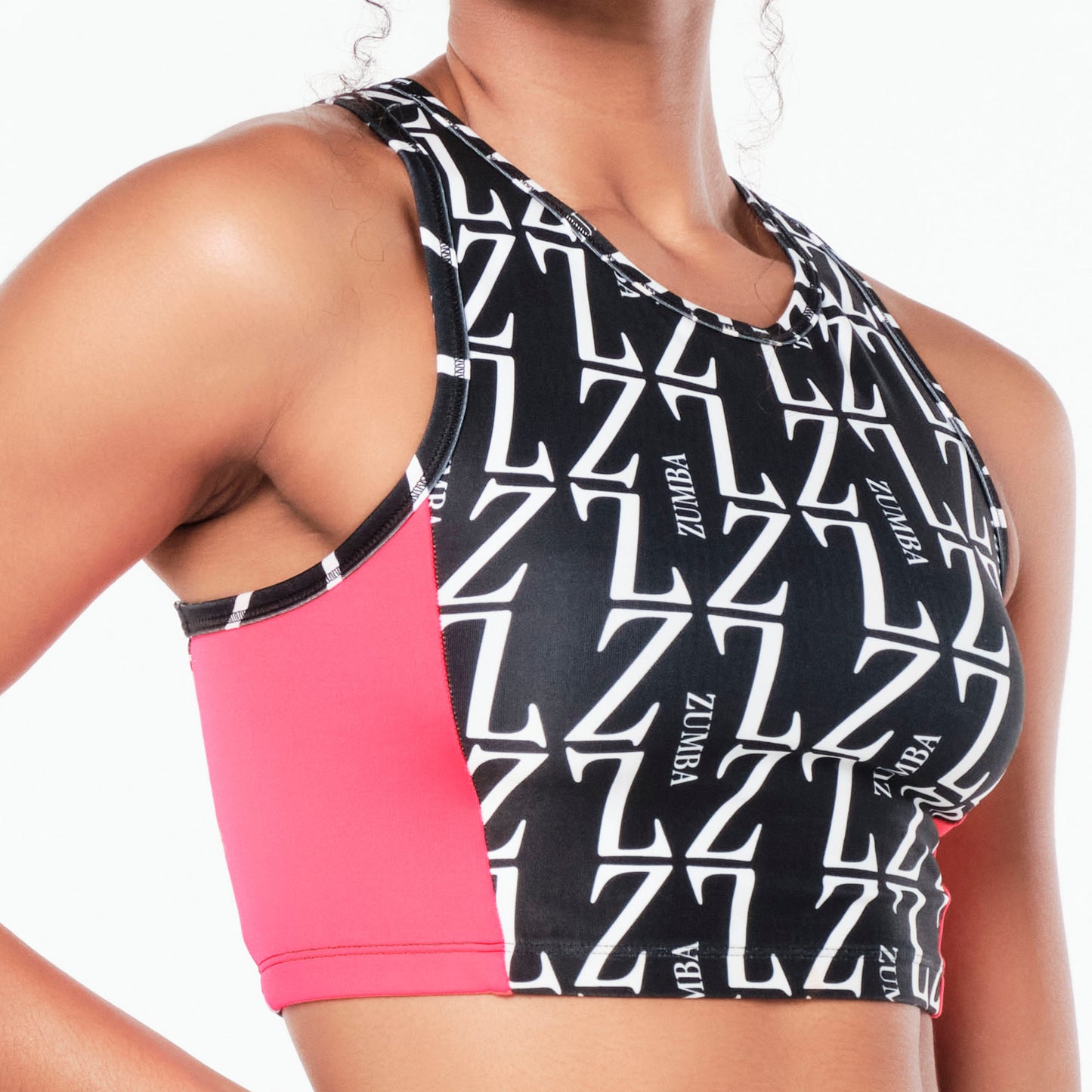 Zumba® Prep High Neck Crop Tank - Pink Happy