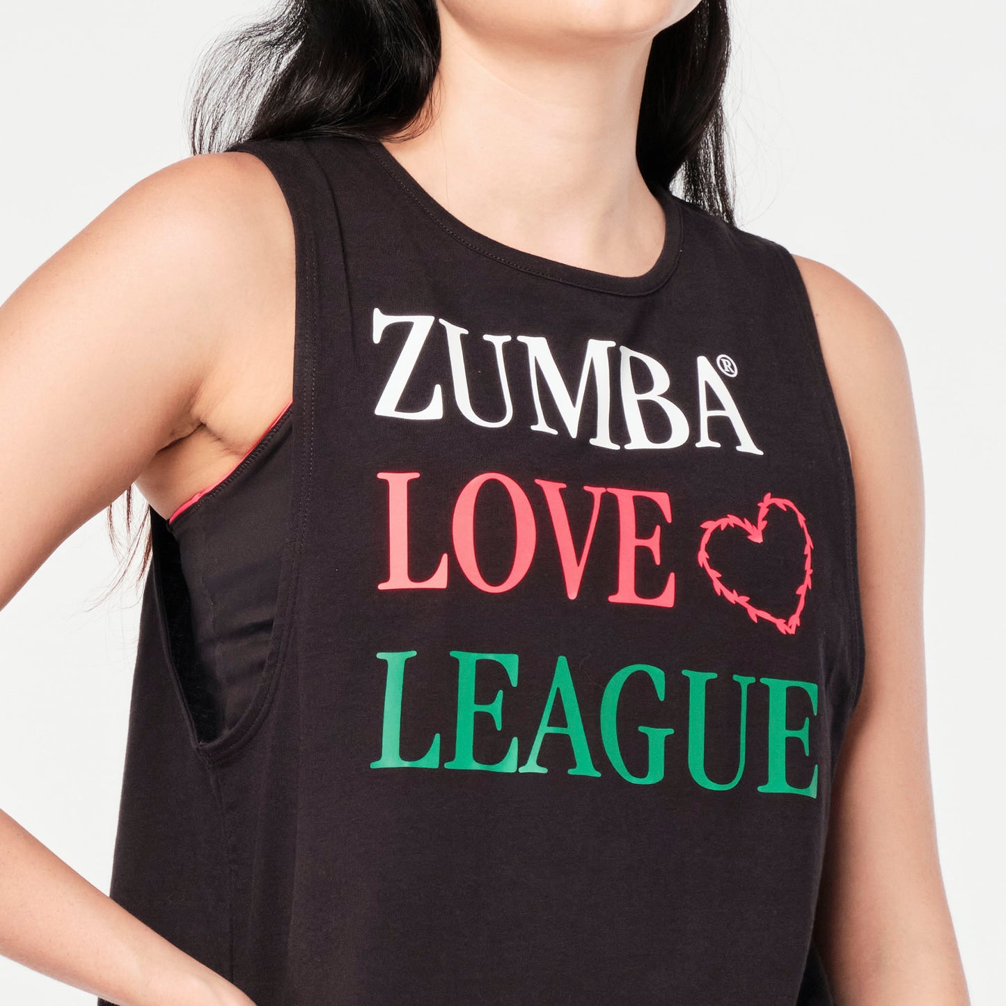 Zumba® Prep Crop Round Hem Muscle Tank - Bold Black