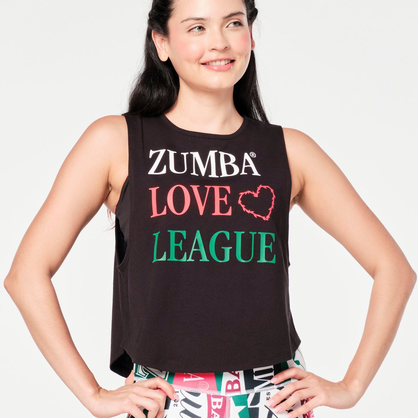 Zumba® Prep Crop Round Hem Muscle Tank - Bold Black