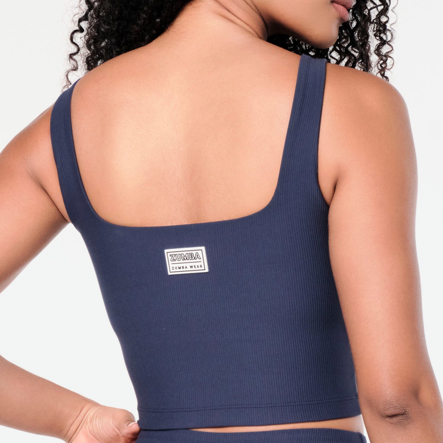 Zumba® Prep Crop Tank With Shelf Bra - Let's Go Indigo