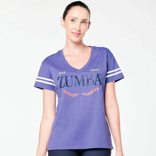 Zumba® Prep Loose Fit V-Neck Top - Periwinkle