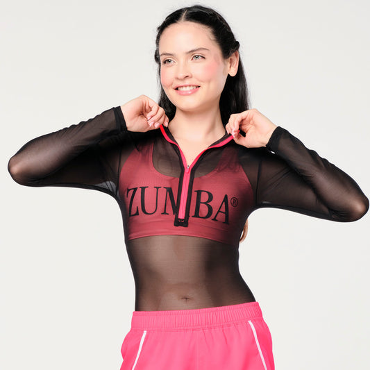 Zumba® Prep Zip-Up Bodysuit - Bold Black