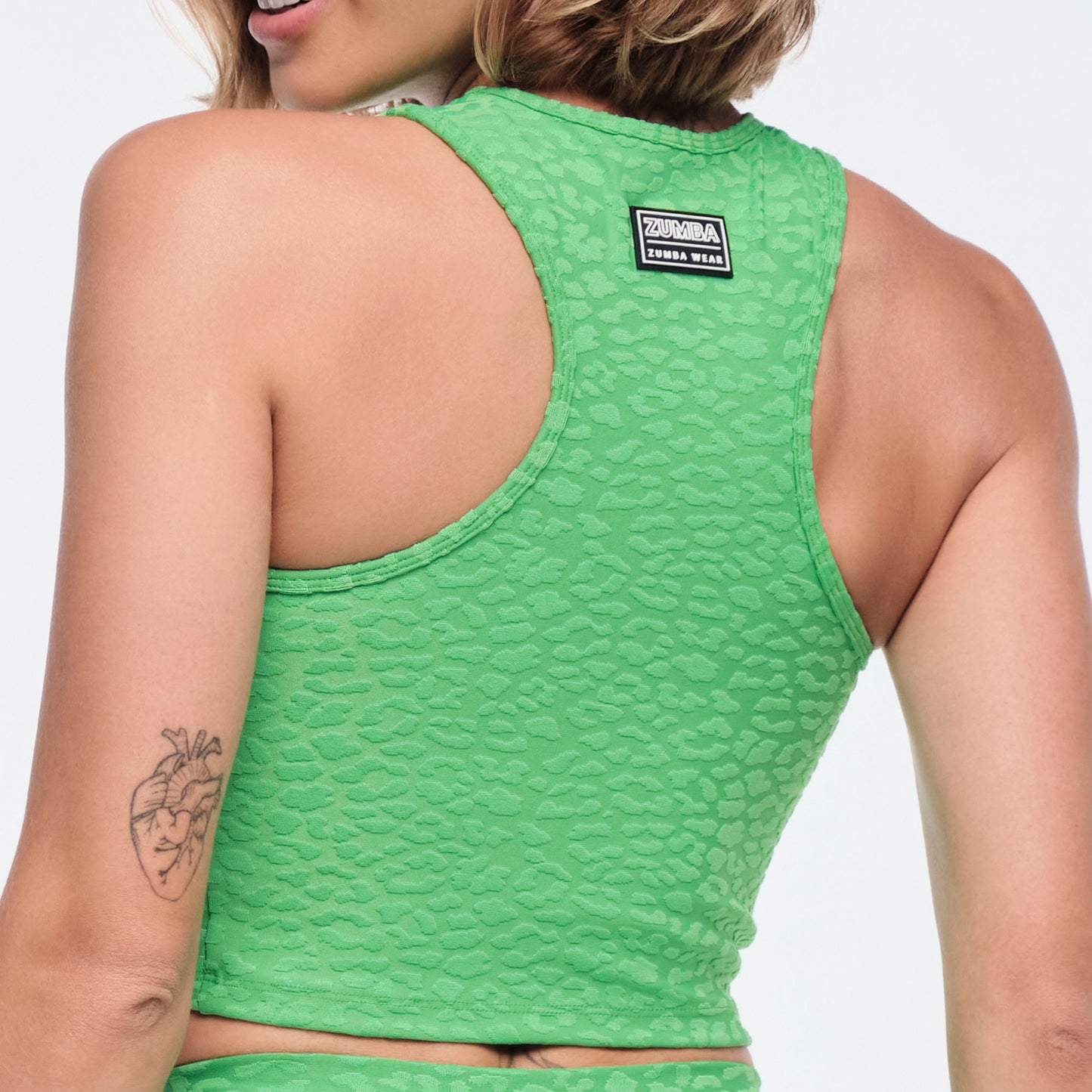 Funscape High Neck Mid Crop Tank - Kelly Green