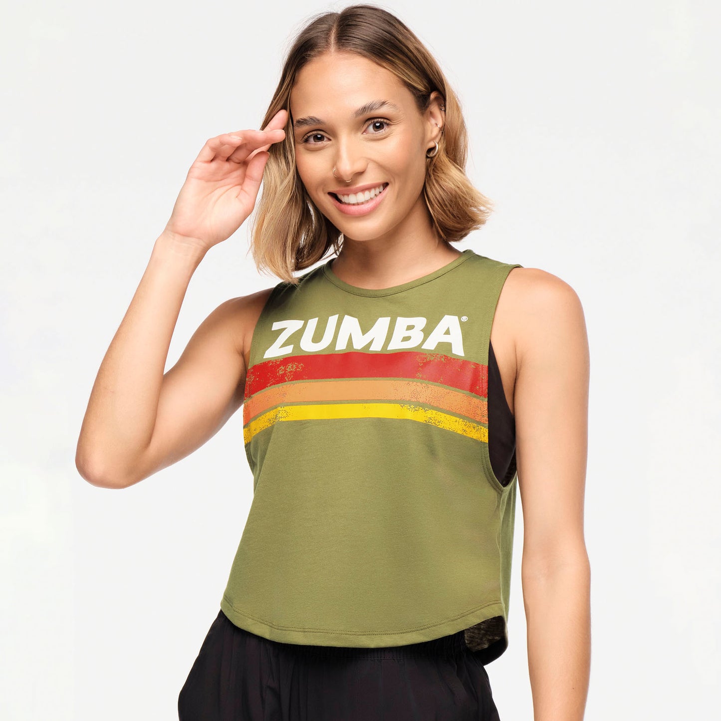 Zumba® Explore Round Hem Muscle Tank - Olive You