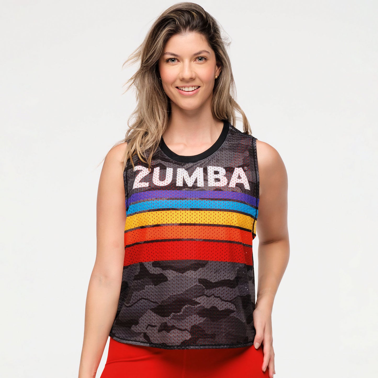 Zumba® Explore Mesh Muscle Tank - Gray Expedition