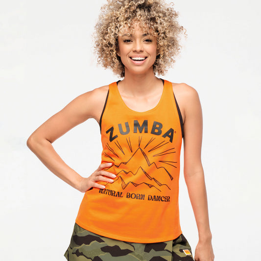 Zumba® Explore Loose Tank With Round Hem - Orange You Hot