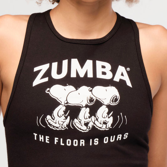 Zumba® X Peanuts™ High Neck Mid Crop Tank