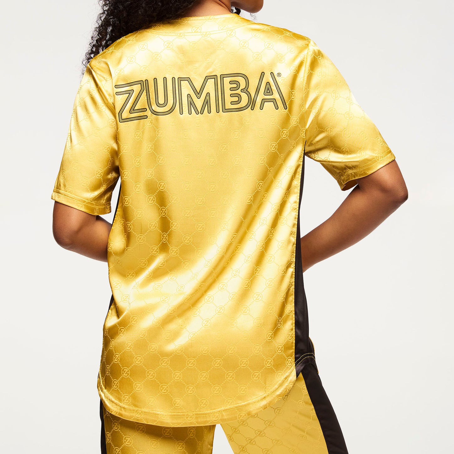 Zumba® Runway Baseball Button Up Jersey - Gold