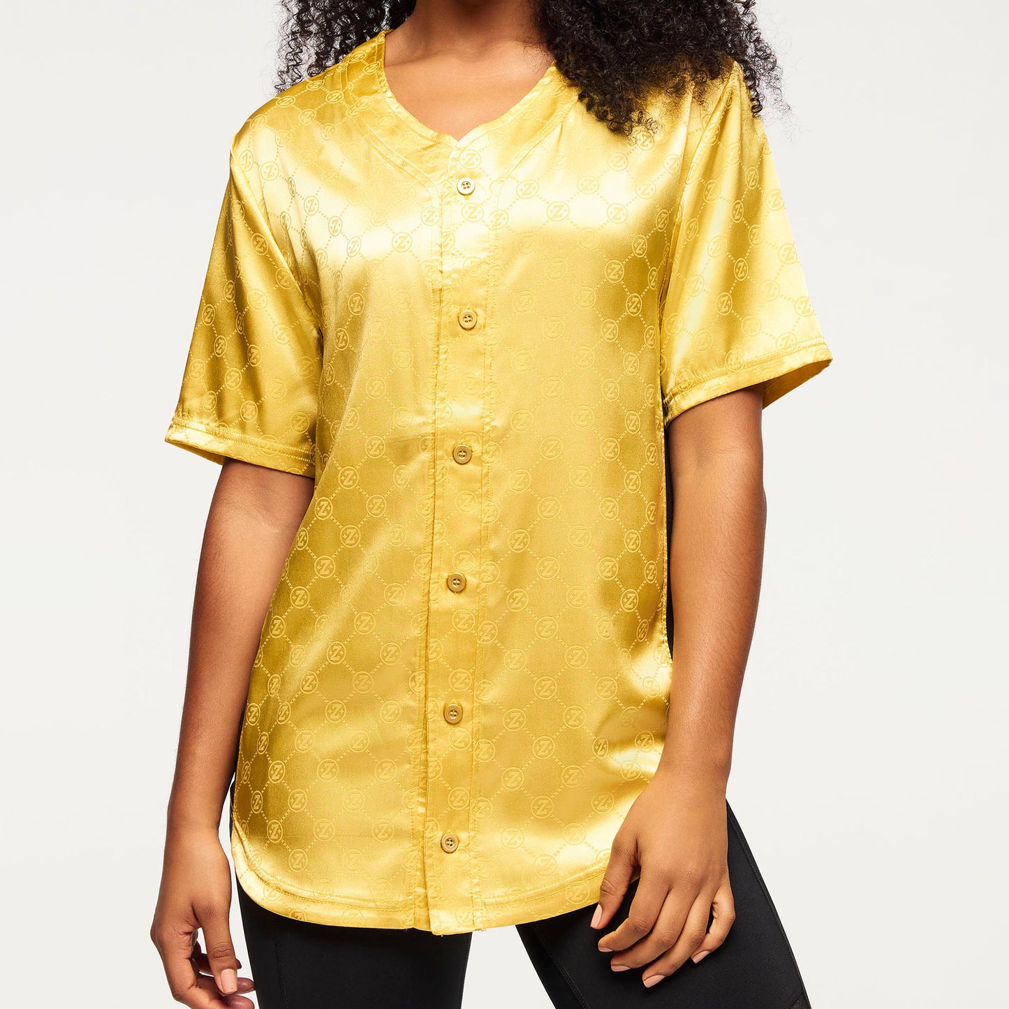 Zumba® Runway Baseball Button Up Jersey - Gold