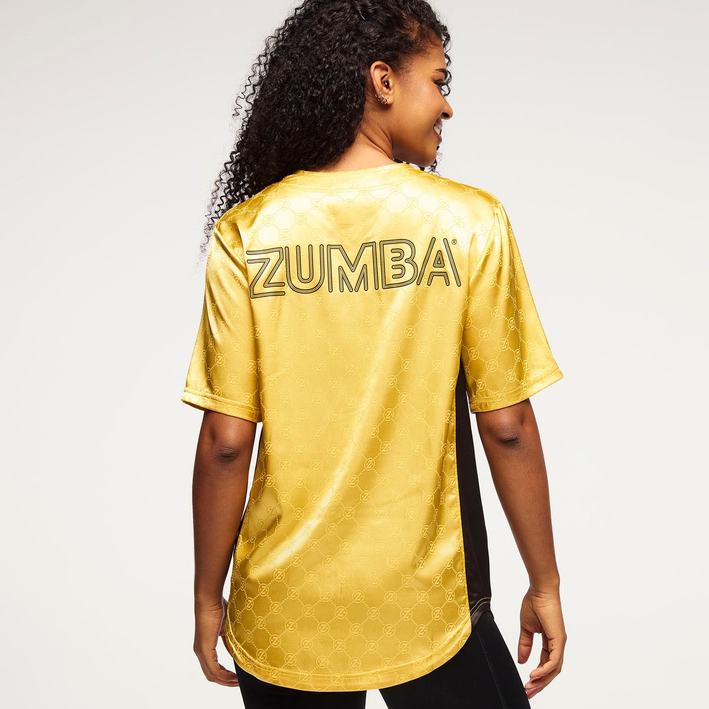 Zumba® Runway Baseball Button Up Jersey - Gold