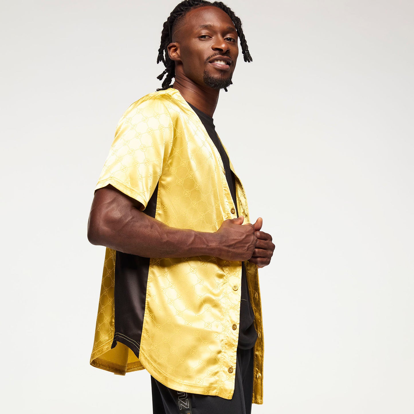 Zumba® Runway Baseball Button Up Jersey - Gold