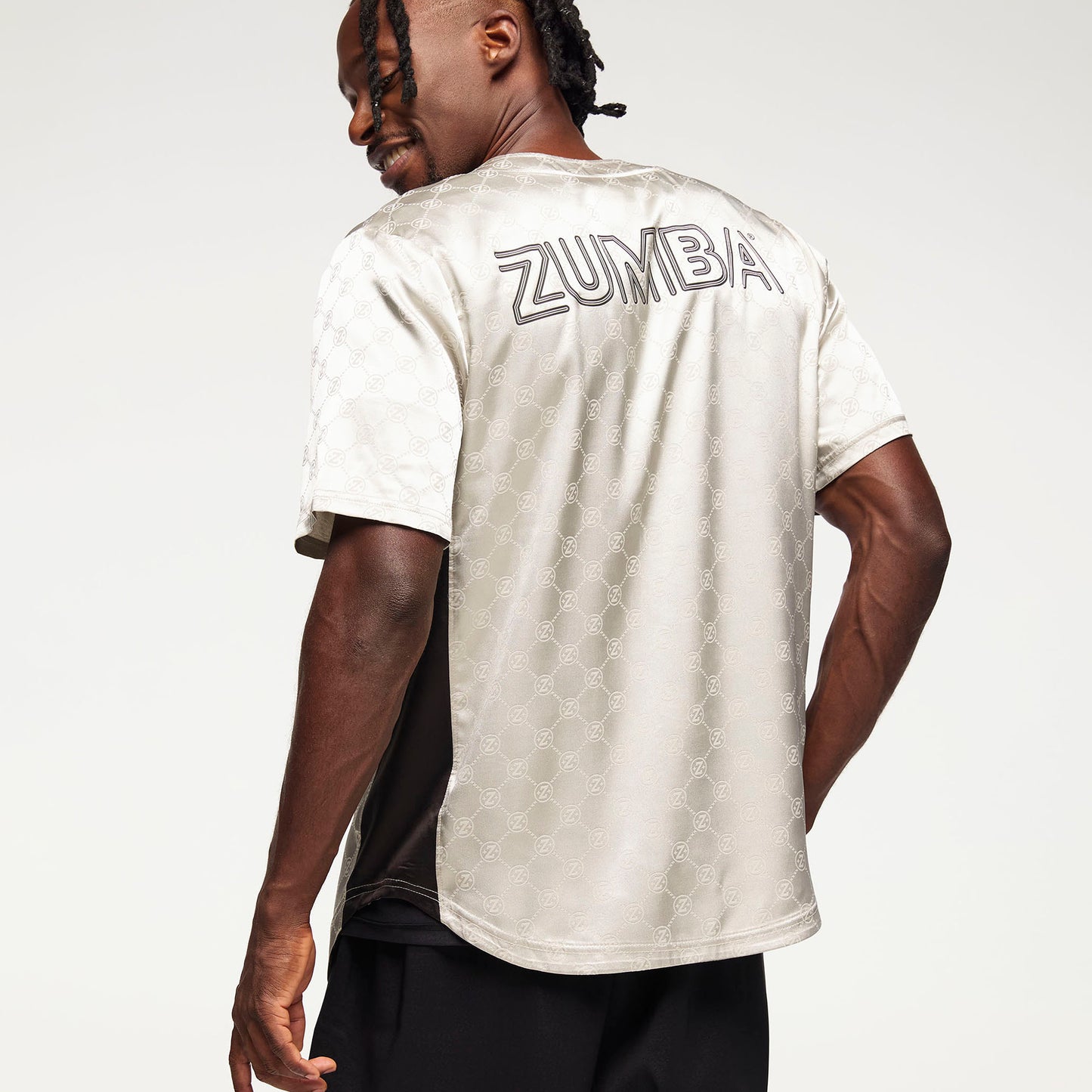 Zumba® Runway Baseball Button Up Jersey - Silver