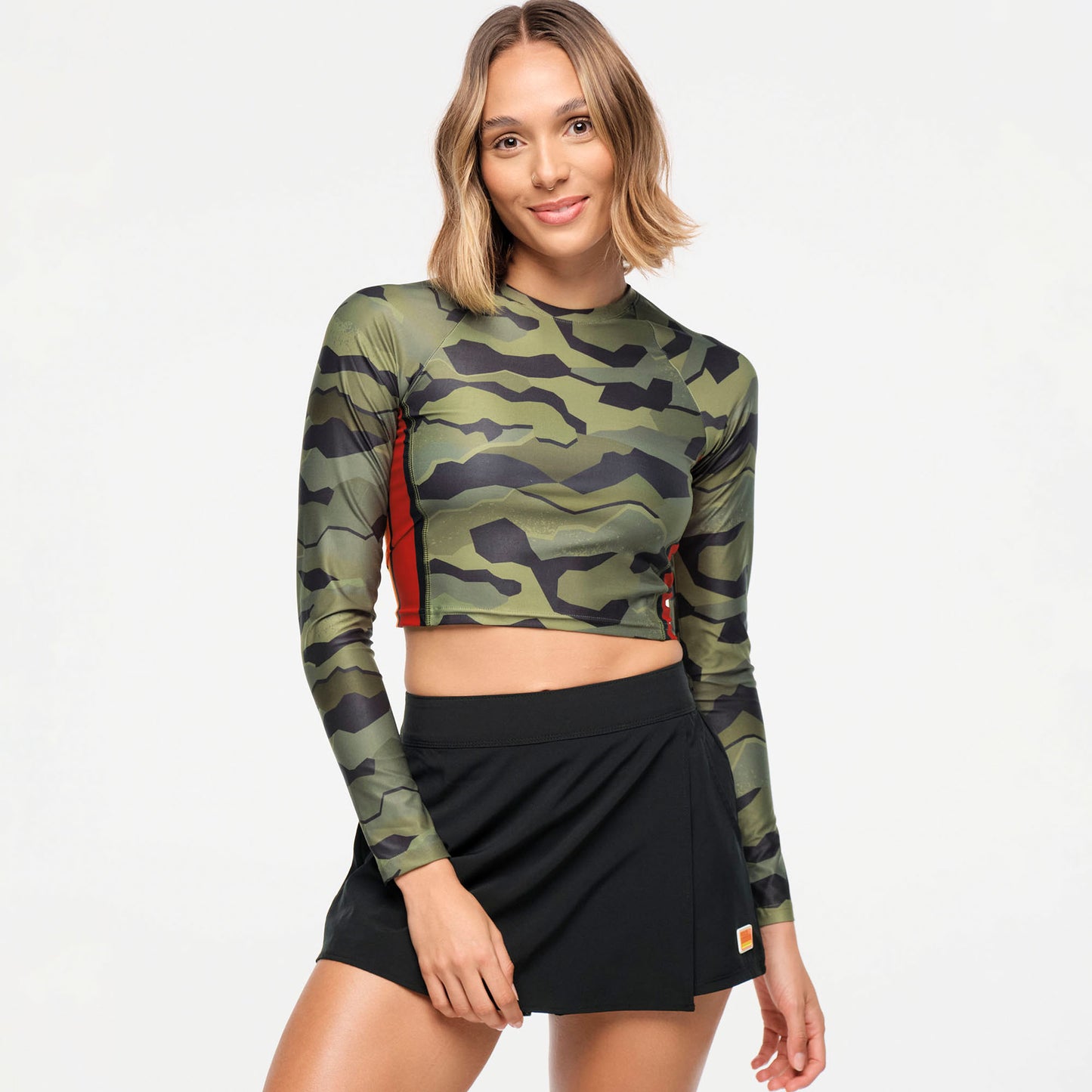 Zumba® Explore Long Sleeve Crew Neck Top - Olive Expedition