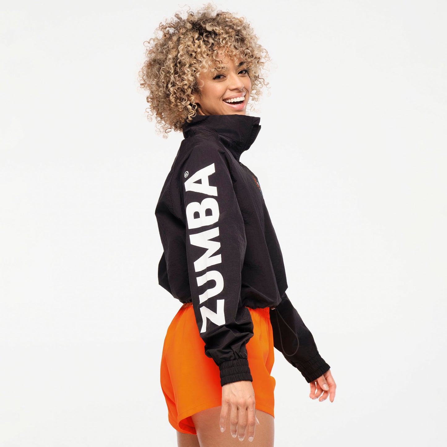 Zumba® Explore High Neck Half Zip Crop Pullover