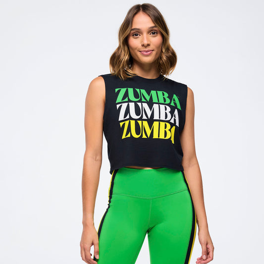 Zumba® Haus Crew Neck Muscle Crop Tank