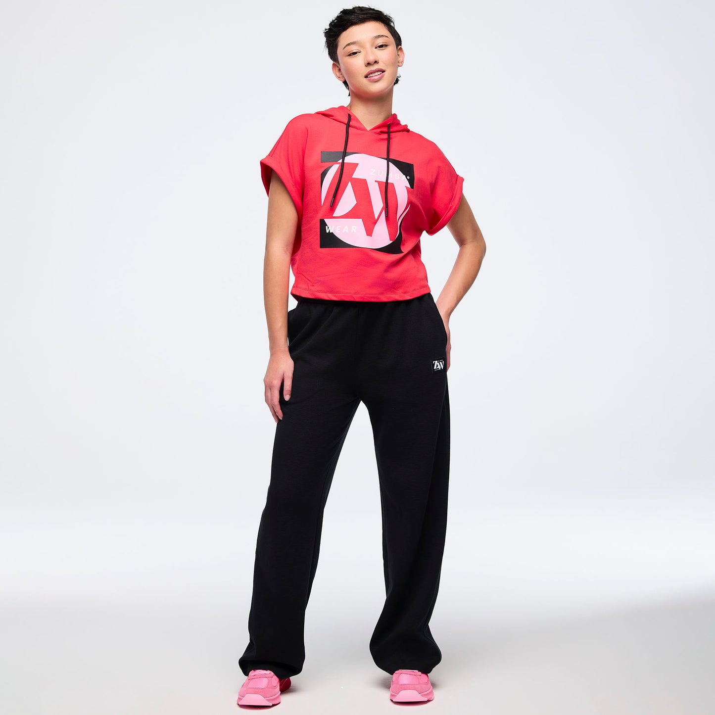 Zumba® Haus Short Sleeve Crop Pullover Hoodie