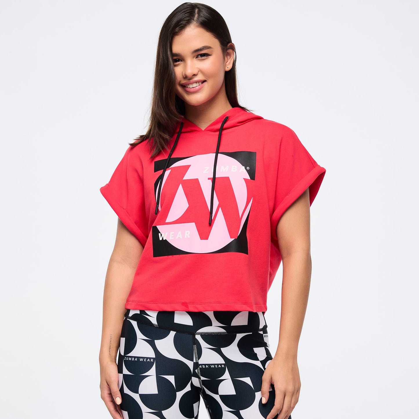 Zumba® Haus Short Sleeve Crop Pullover Hoodie