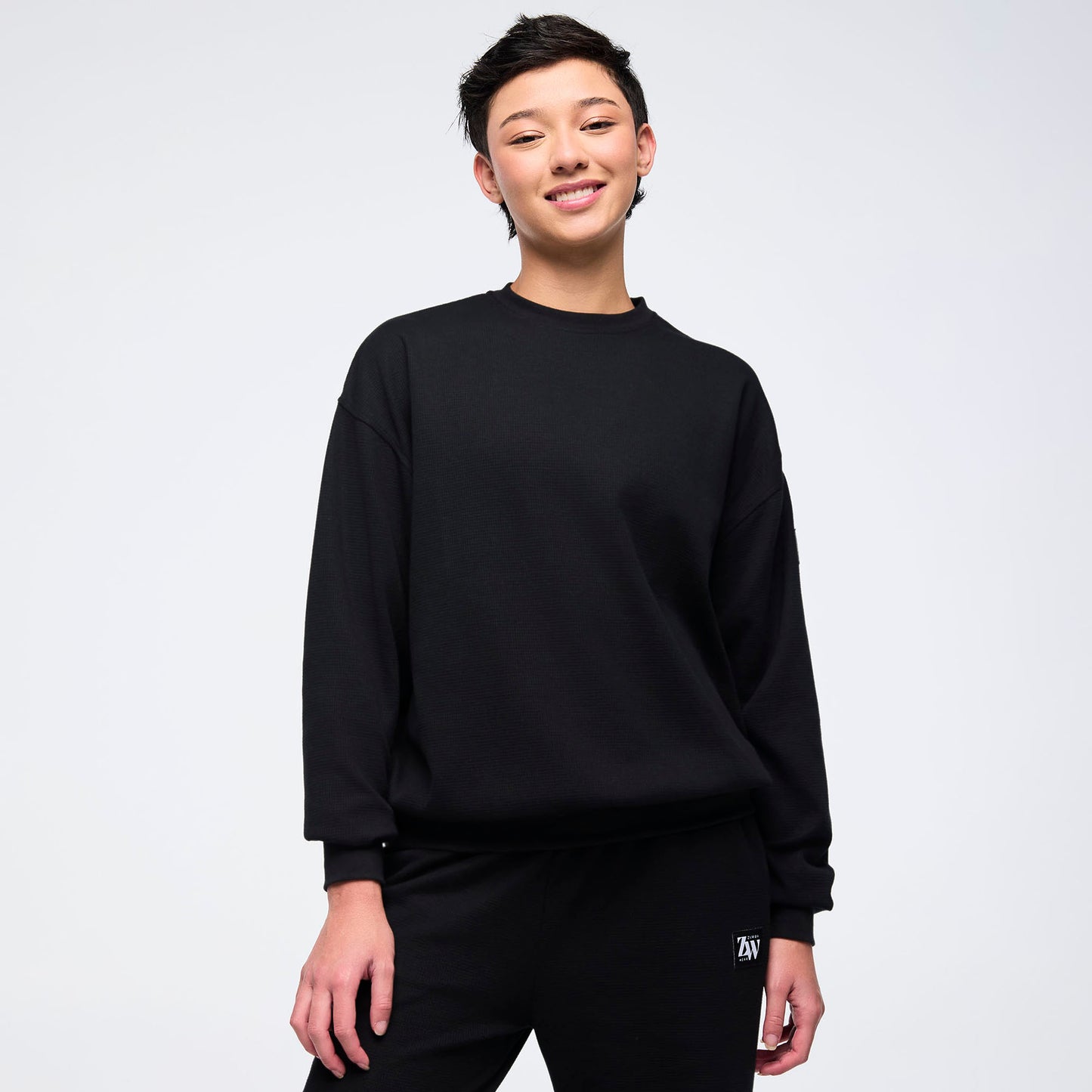 Zumba® Haus Oversized Pullover Waffle Sweatshirt