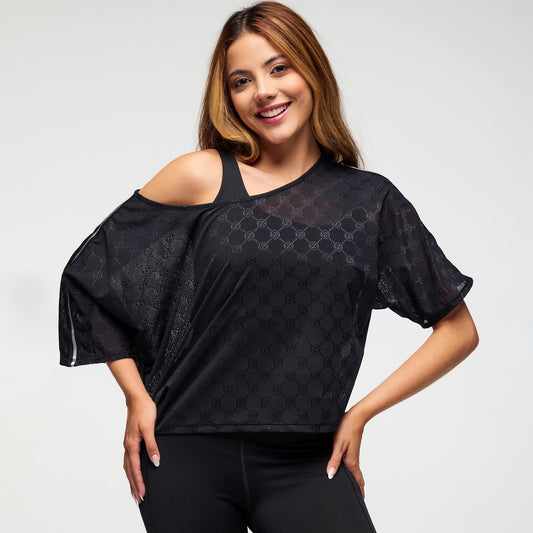 Zumba® Runway Boxy Dolman Mesh Crop Top