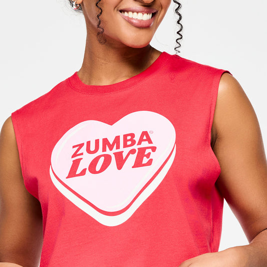 Zumba® Love Crew Neck Muscle Crop Tank