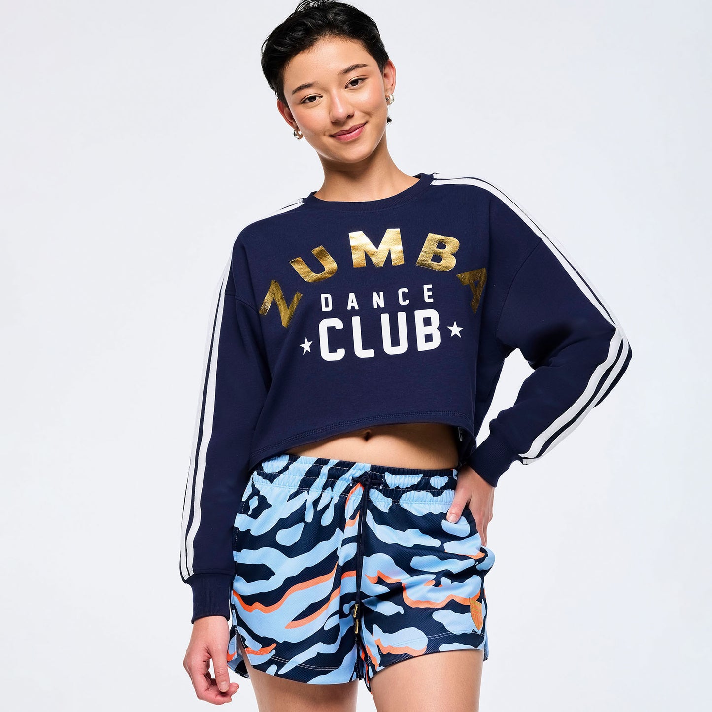 *LOW INVENTORY Victory Crew Neck Long Sleeve Boxy Crop Top