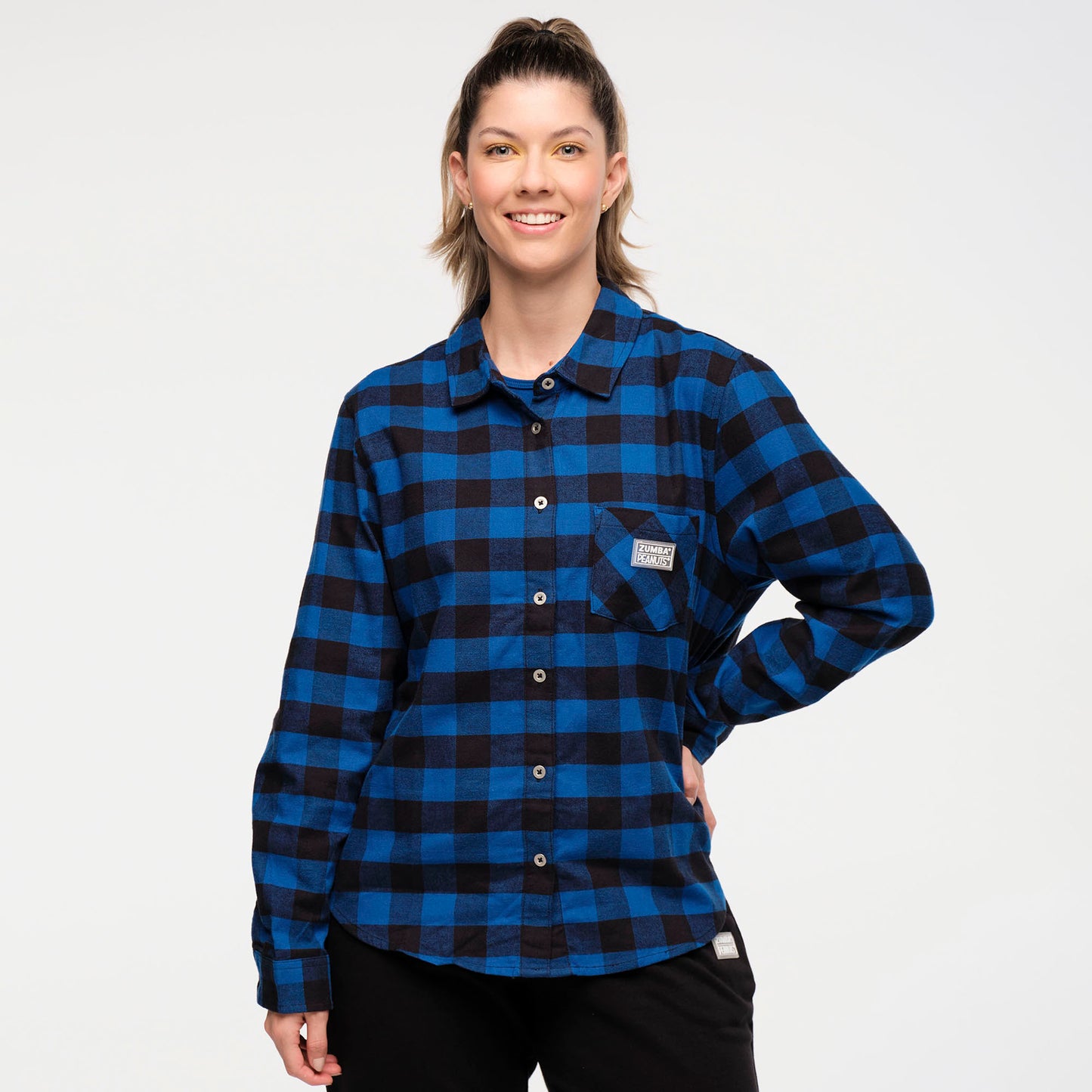 Zumba® X Peanuts™ Long Sleeve Button Down